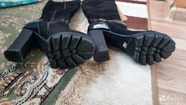 Зимние женские сапоги 38 бу замша
