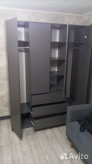 Шкаф распашной мори 1600 графит