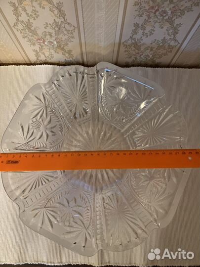 Ваза для фруктов хрустальная