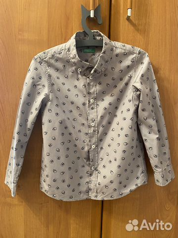 Рубашка для мальчика benetton 110 скелет/череп