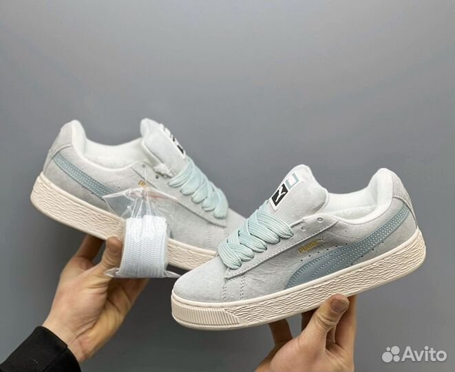 Кроссовки женские зимние puma suede xl мятные