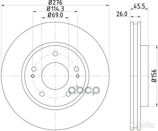 Диск тормозной перед ND3030K nisshinbo