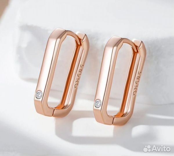 Серьги золото 585 позолота