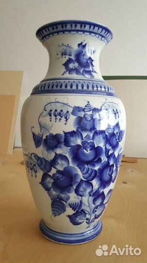 Гжель ваза большая оригинал ручной работы 1996 год