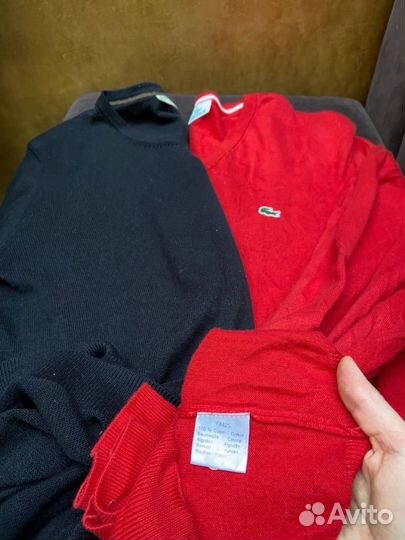 Джемпер lacoste красный 48/50