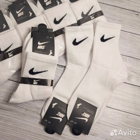 Носки nike высокие белые