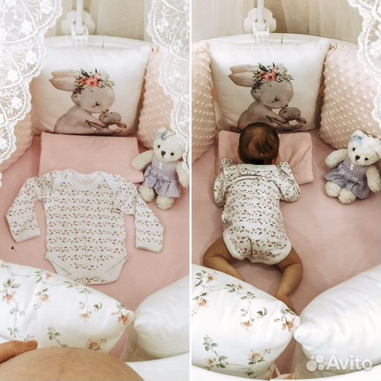 Бортики в детскую кроватку для девочек