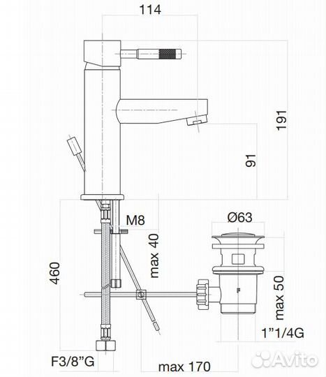 Смеситель для раковины Webert Rimini RI830102560