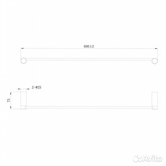 Полотенцедержатель Raiber RP-80001, хром