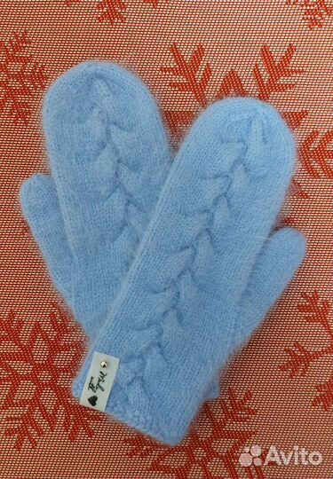 Варежки из пуха норки