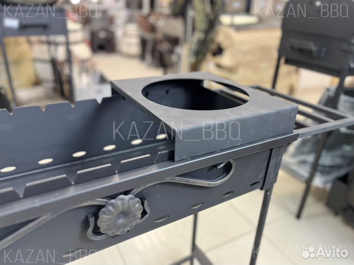 Мангал с печью под казан 4 мм