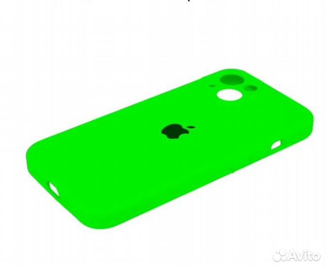 Чехол на айфон с защитой камеры iPhone 13 Лайм