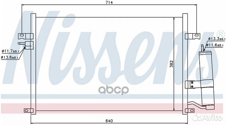 Радиатор кондиционера daewoo nubira III 03- 964