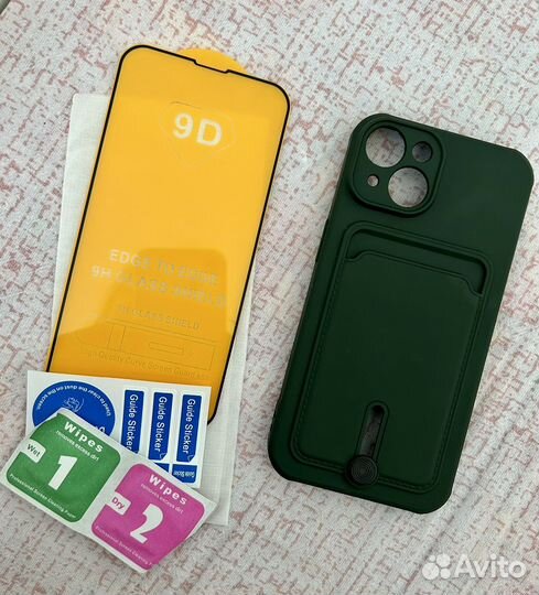 Стекло и чехол на 14 iPhone