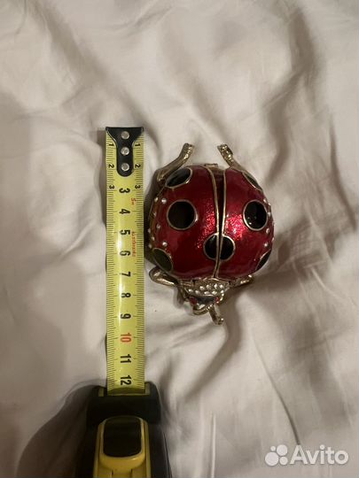 Шкатулка божья коровка металлическая