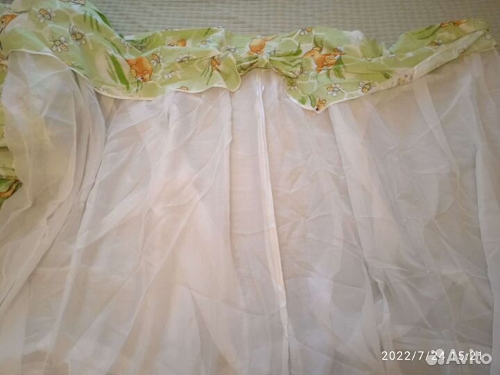 Бортики, подушка, одеяло, балдахин