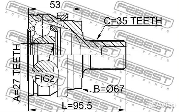 Шрус наружный 27x67x35 (mercedes benz E-class 211