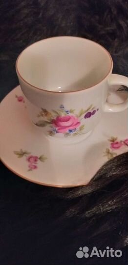 Кофейно -чайная пара,фарфор Чехословакия 70е