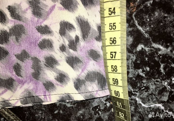 Блуза шифоновая лиловый леопард 46-48-50