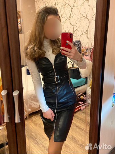 Кожаное платье mohito