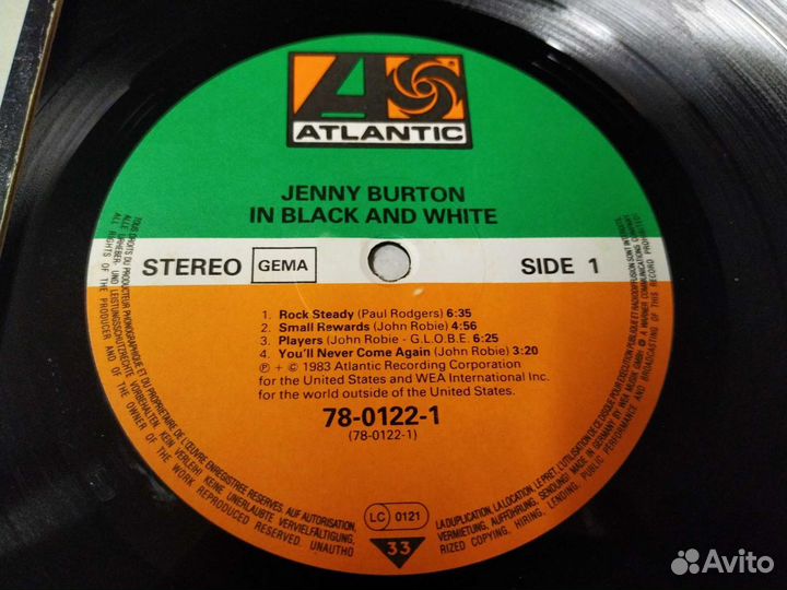 Jenny Burton In Black And white винил