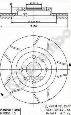 Диск тормозной Max перед 09890375 Brembo