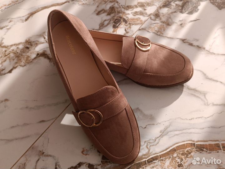 Мокасины женские 40 размер чистый замш