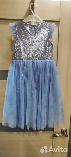 Платье новогоднее снежинка 116р