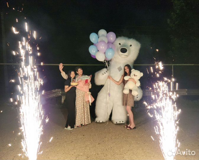 Поздравление от Белого Мишки. Аниматоры