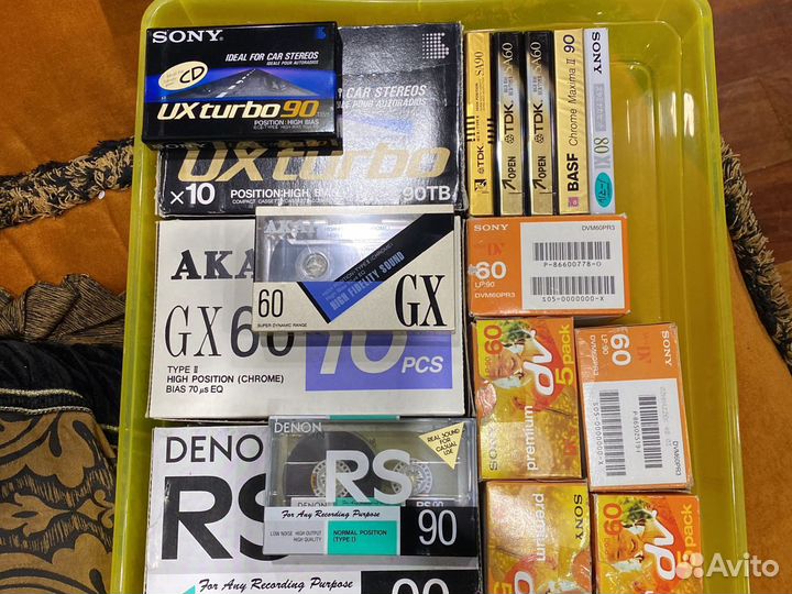 Кассеты аудиокассеты новые akai, sony, denon