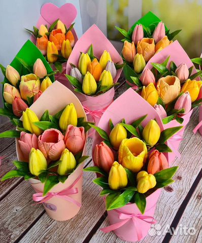 Мыло ручной работы Тюльпаны Цветы Букет Выпускной