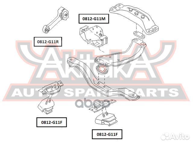 Подушка двигателя MT 0812-G11M asva