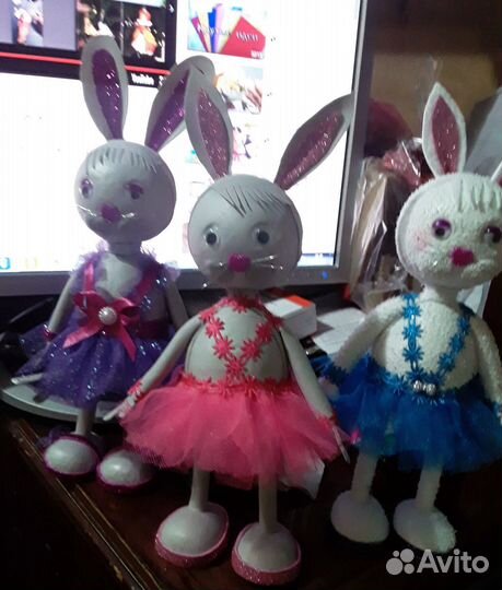 Куклы зайки И кошечки - ручной работы