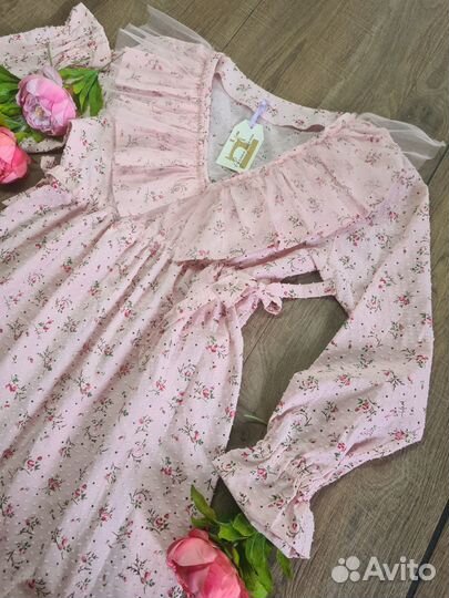 Авторское Платье Бохо из ажурного хлопка