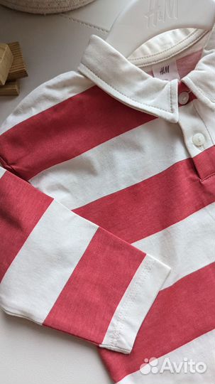 Новый лонгслив-поло h&m 74