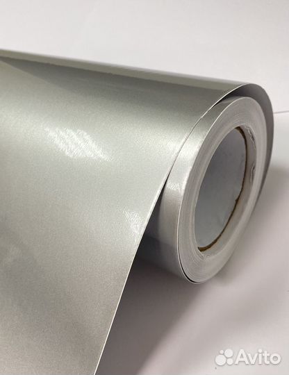 Автовинил (плёнка) серебристый металлик глянцевая