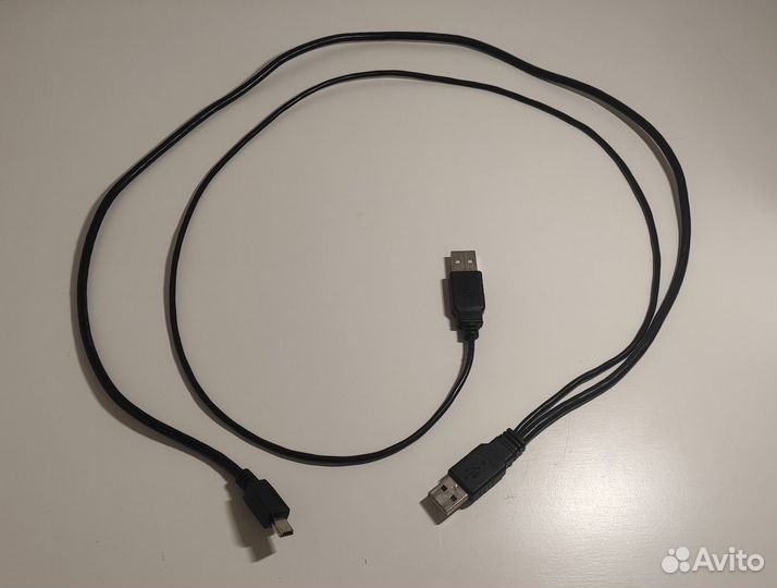 Кабель mini USB - USB A папа х2