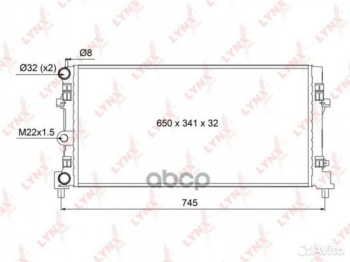 Радиатор охлаждения двигателя RM1114 lynxauto