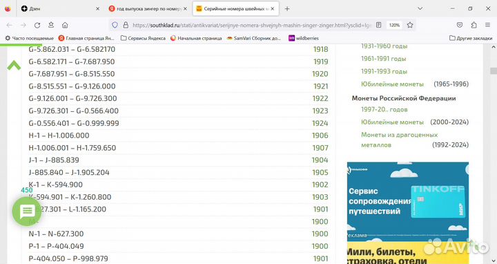 Швейная машинка Зингер 1904 г.в. с ножным приводом