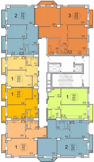 1-к. квартира, 59,1 м², 7/20 эт.
