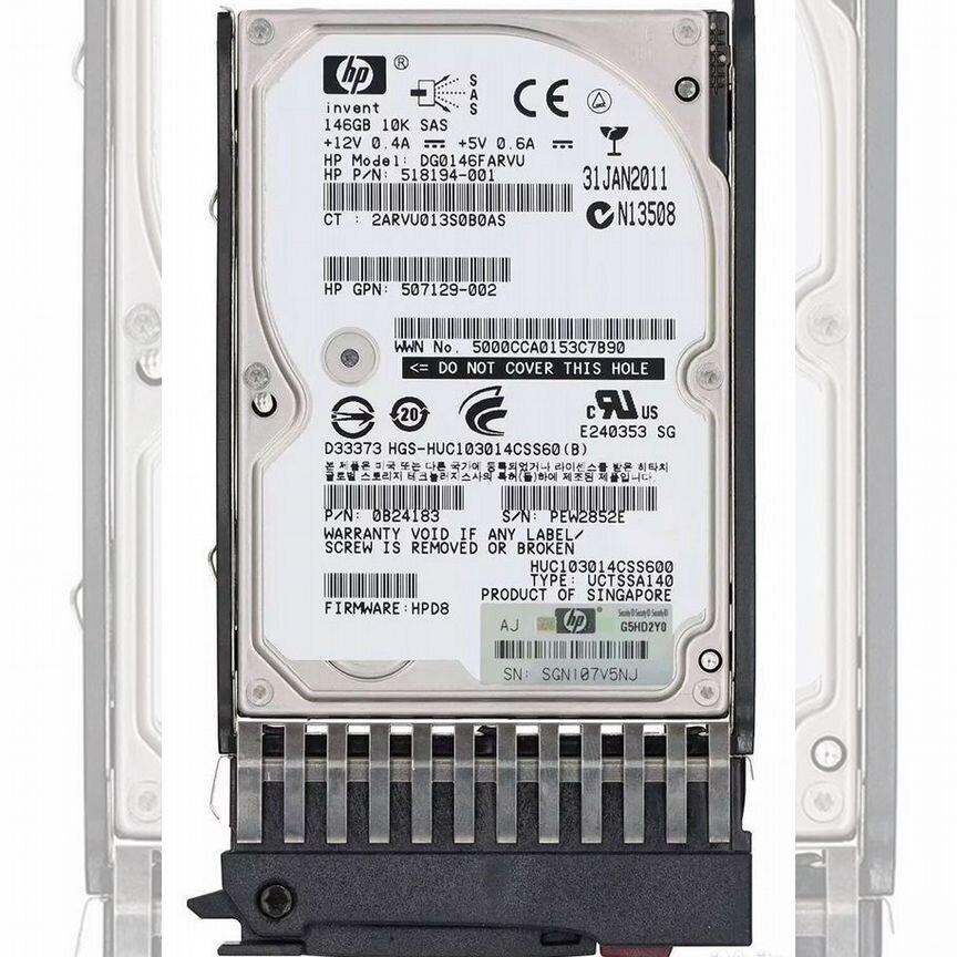 [DG0146FARVU] Жесткий Диск Hp 146gb Sas 2,5" Hdd Dg0146farvu