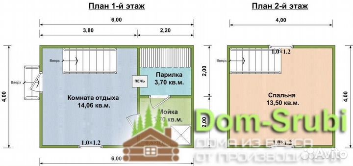 Череповец-Хорошая надёжная Баня из бруса Б-8 (6х4)