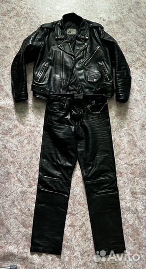 Мужские кожаные штаны байкерские