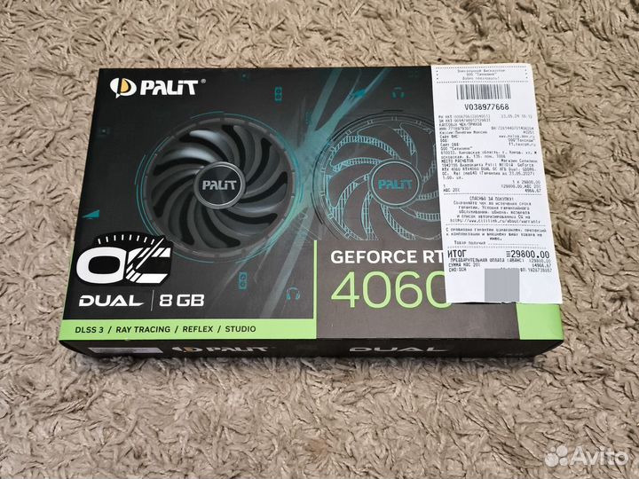 Новая Palit RTX 4060 dual OC 8GB Гарантия Ситилинк