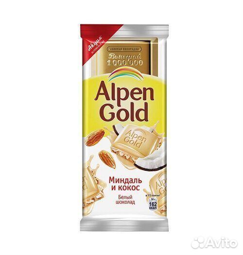 Шоколад Alpen Gold Миндаль-Кокос 90 г