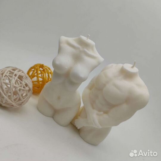 Свечи силуэт мужской и женский торс