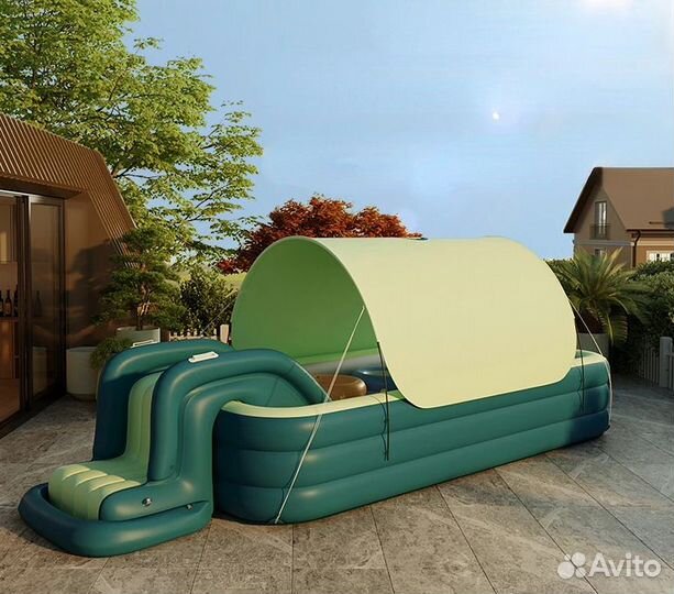 Детский надувной бассейн с горкой