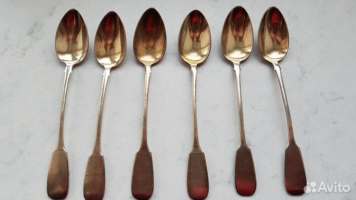 2 Набора серебряных чайных ложек. Антиквариат