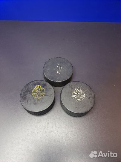 Шайба хоккейная СССР набор из 3шт