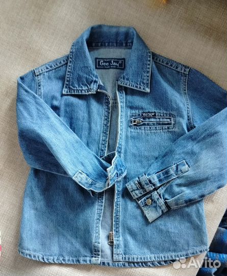 Куртка-рубашка джинсовая на молнии 5-6 лет
